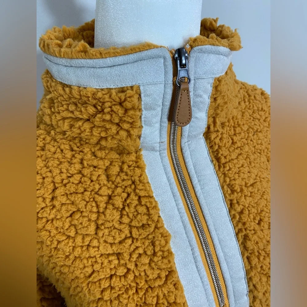 Simply Southern Collection Yellow Fleece Pullover Jacket w/ Pockets and Zipper - Picture 3 of 8